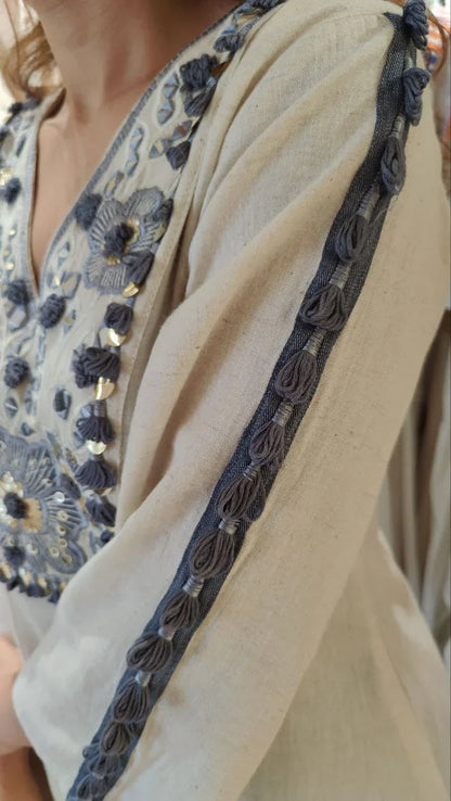 Reet beautifull Denim kali pant cordset for women.