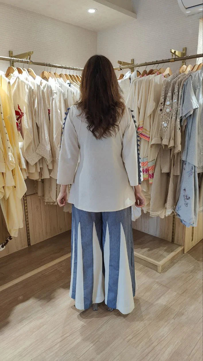 Reet beautifull Denim kali pant cordset for women.