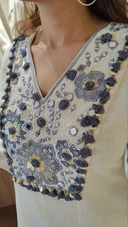 Reet beautifull Denim kali pant cordset for women.