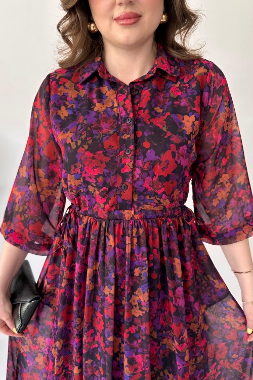 Safar floral print maxi dress witj perfect waist belt.